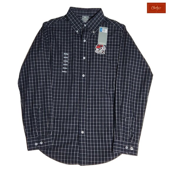 KA Knights Apparel Other - NEW KA Knights Apparel Black/White Long Sleeve Button Down Shirt with UGA(ID56)